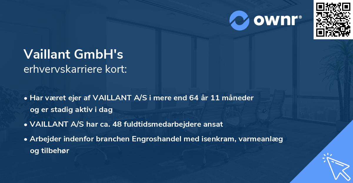 Vaillant GmbH's erhvervskarriere kort