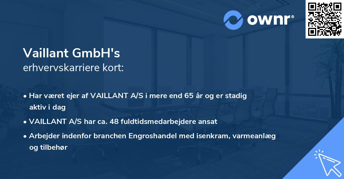 Vaillant GmbH's erhvervskarriere kort