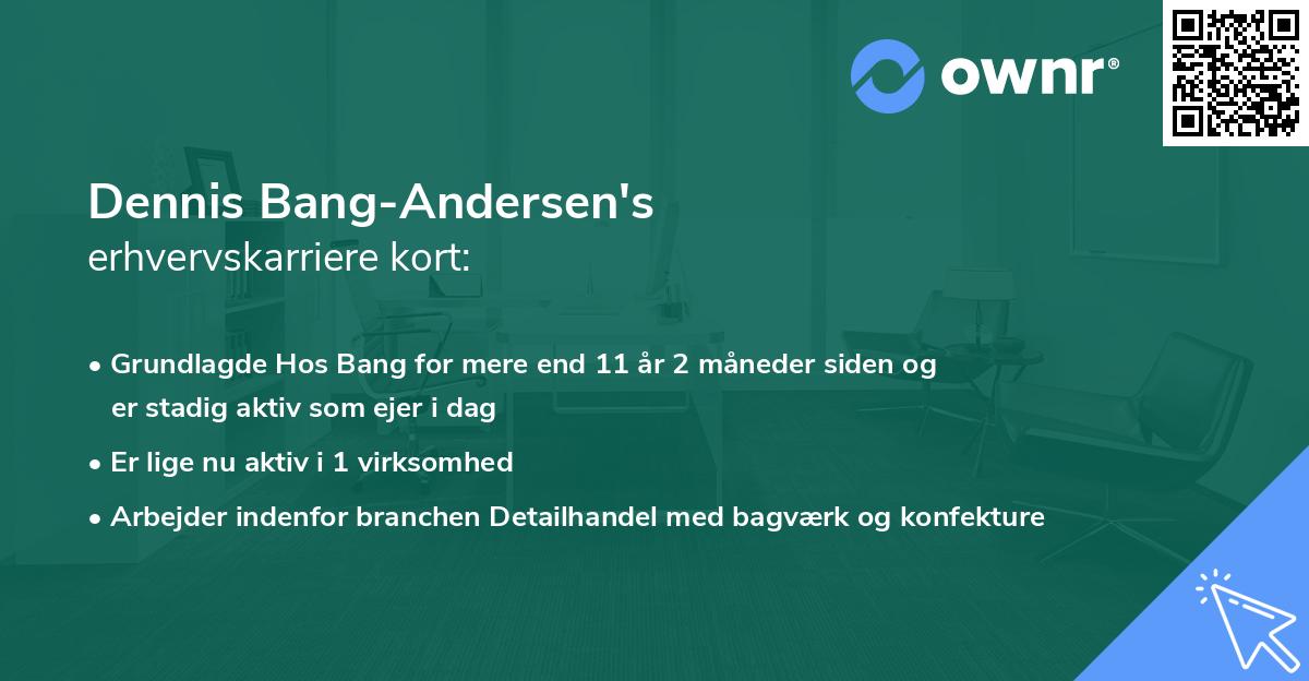 Dennis Bang-Andersen's erhvervskarriere kort
