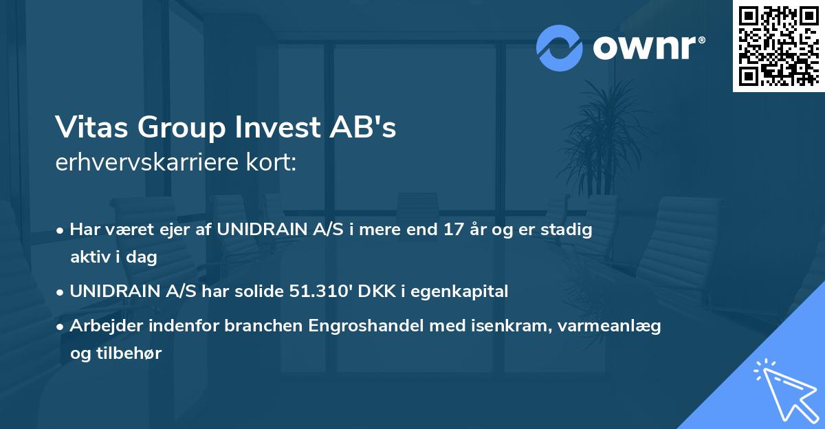 Vitas Group Invest AB's erhvervskarriere kort