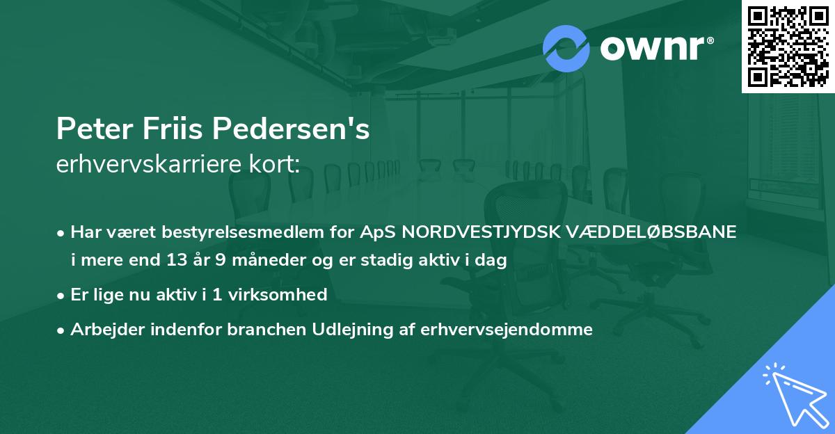 Peter Friis Pedersen's erhvervskarriere kort