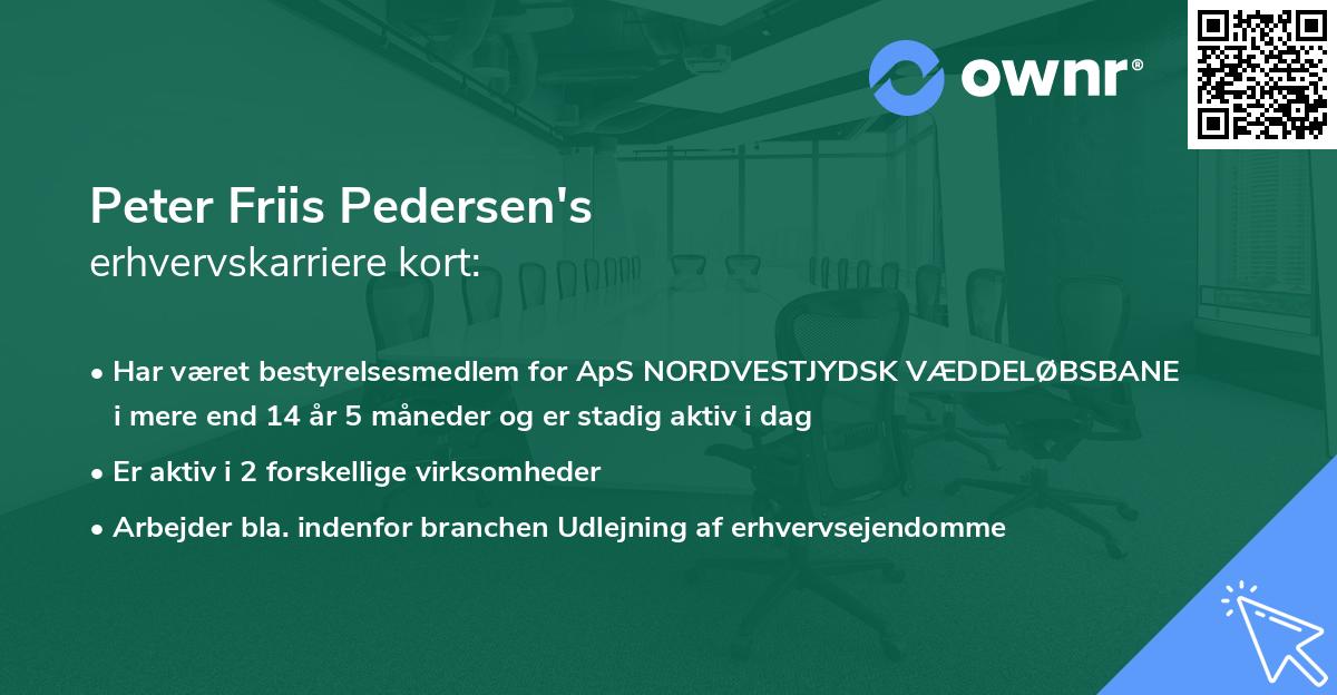 Peter Friis Pedersen's erhvervskarriere kort