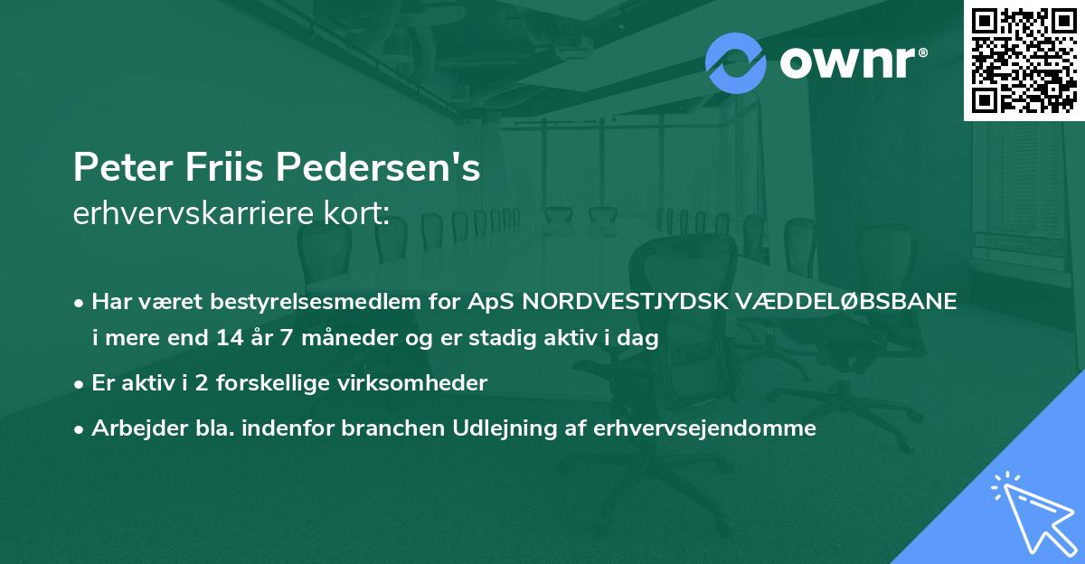 Peter Friis Pedersen's erhvervskarriere kort