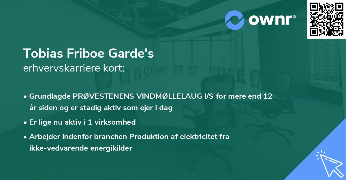 Tobias Friboe Garde's erhvervskarriere kort