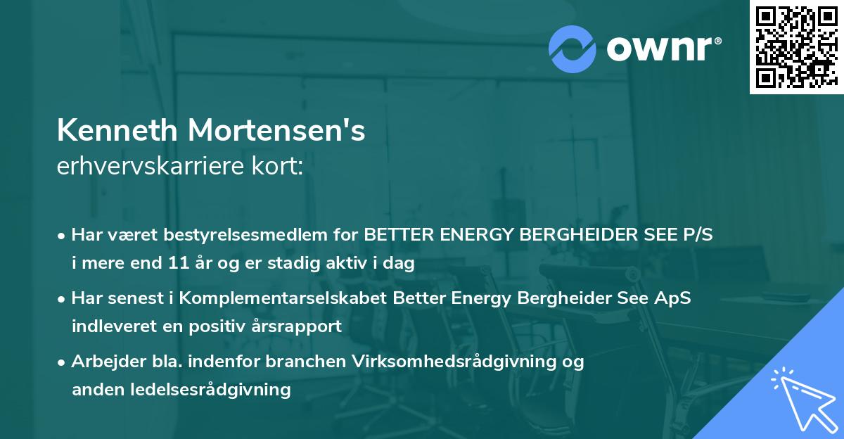 Kenneth Mortensen's erhvervskarriere kort