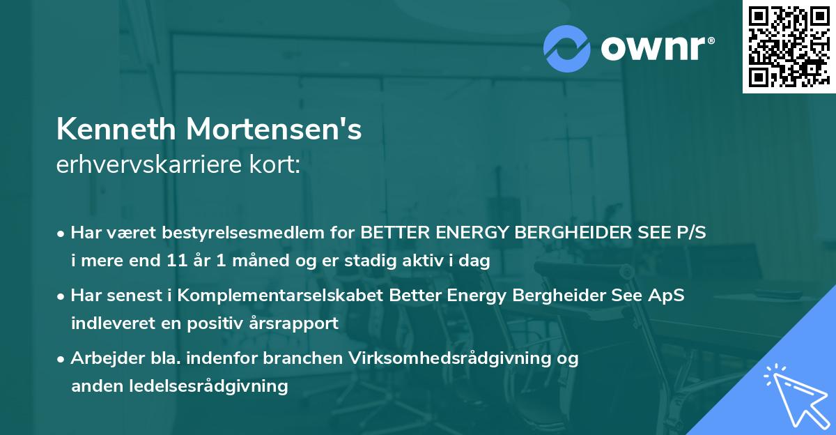 Kenneth Mortensen's erhvervskarriere kort