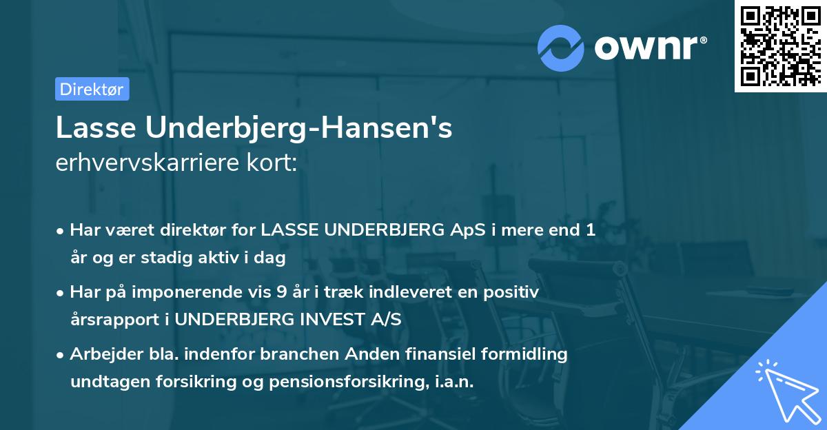 Lasse Underbjerg-Hansen's erhvervskarriere kort