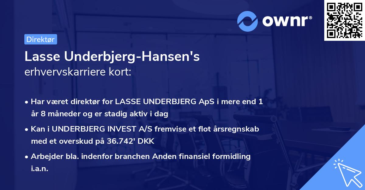 Lasse Underbjerg-Hansen's erhvervskarriere kort