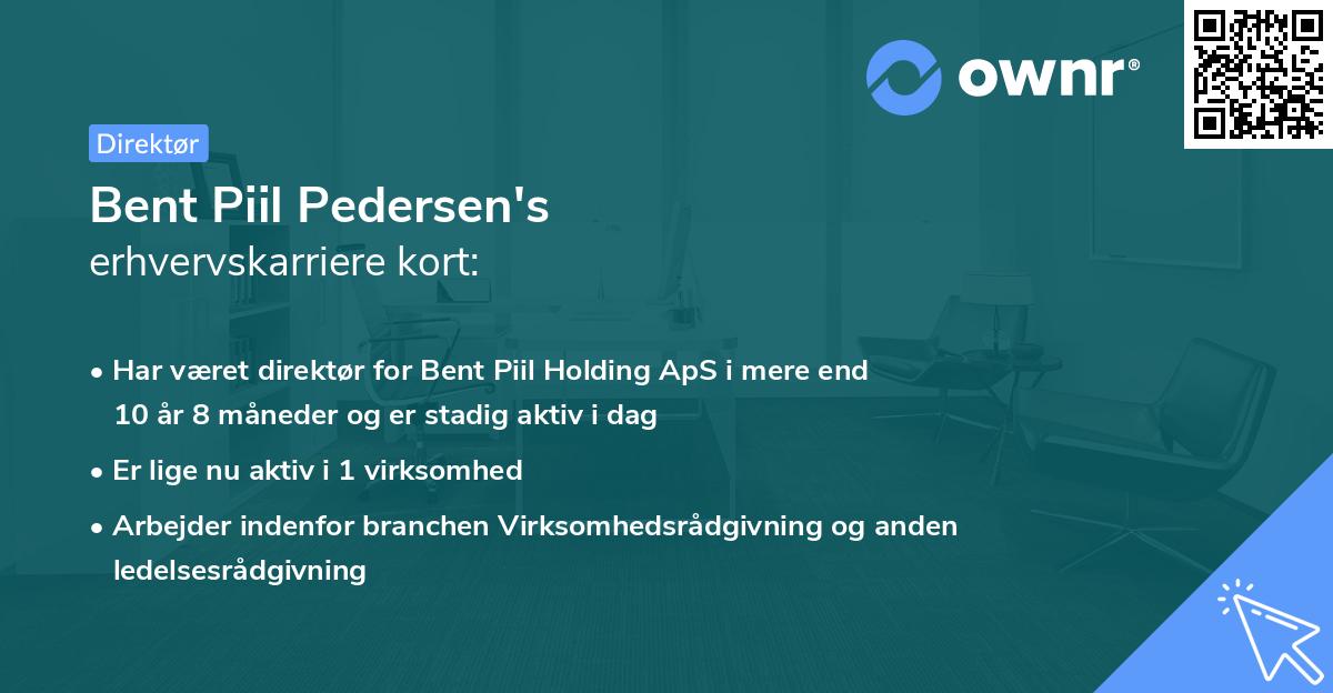 Bent Piil Pedersen's erhvervskarriere kort
