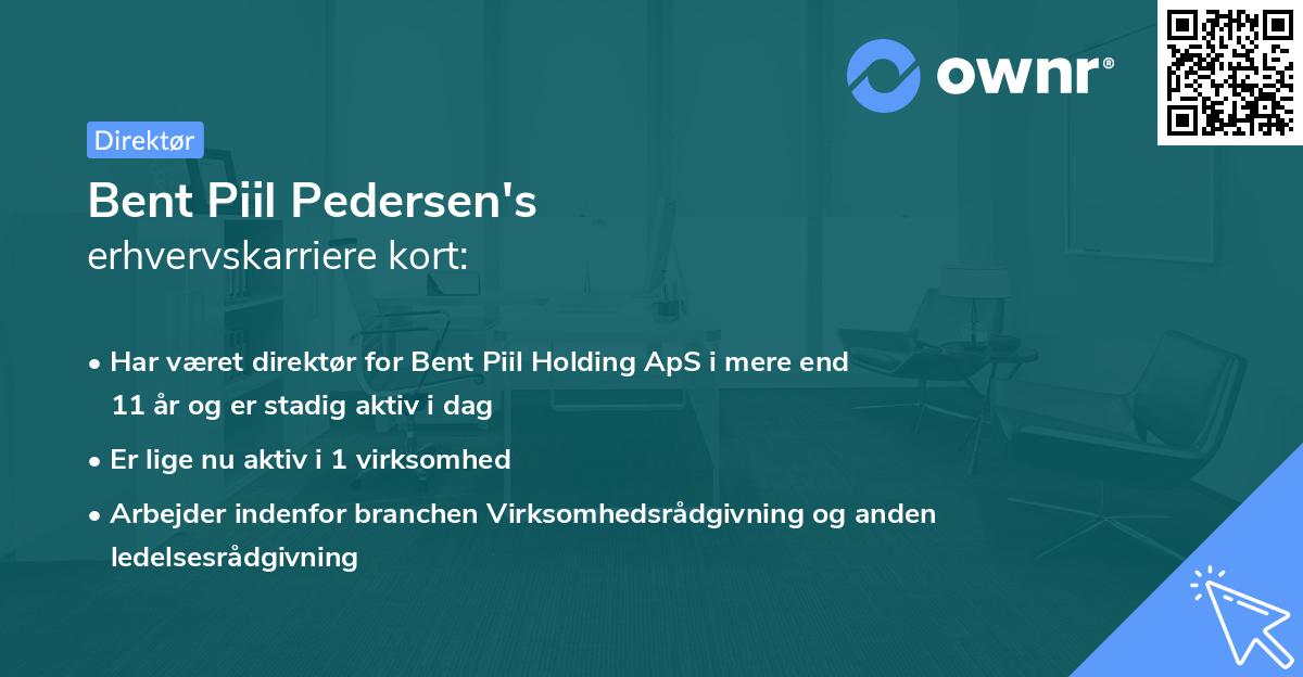 Bent Piil Pedersen's erhvervskarriere kort