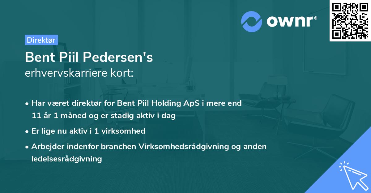 Bent Piil Pedersen's erhvervskarriere kort