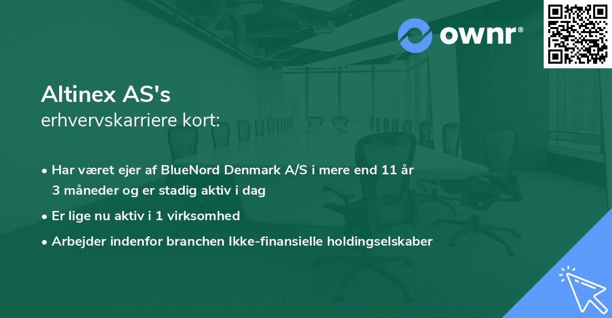 Altinex AS's erhvervskarriere kort
