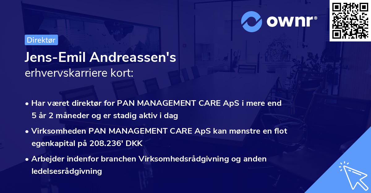 Jens-Emil Andreassen's erhvervskarriere kort
