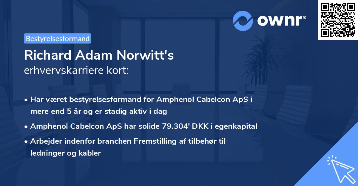 Richard Adam Norwitt's erhvervskarriere kort