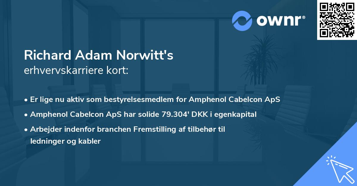 Richard Adam Norwitt's erhvervskarriere kort