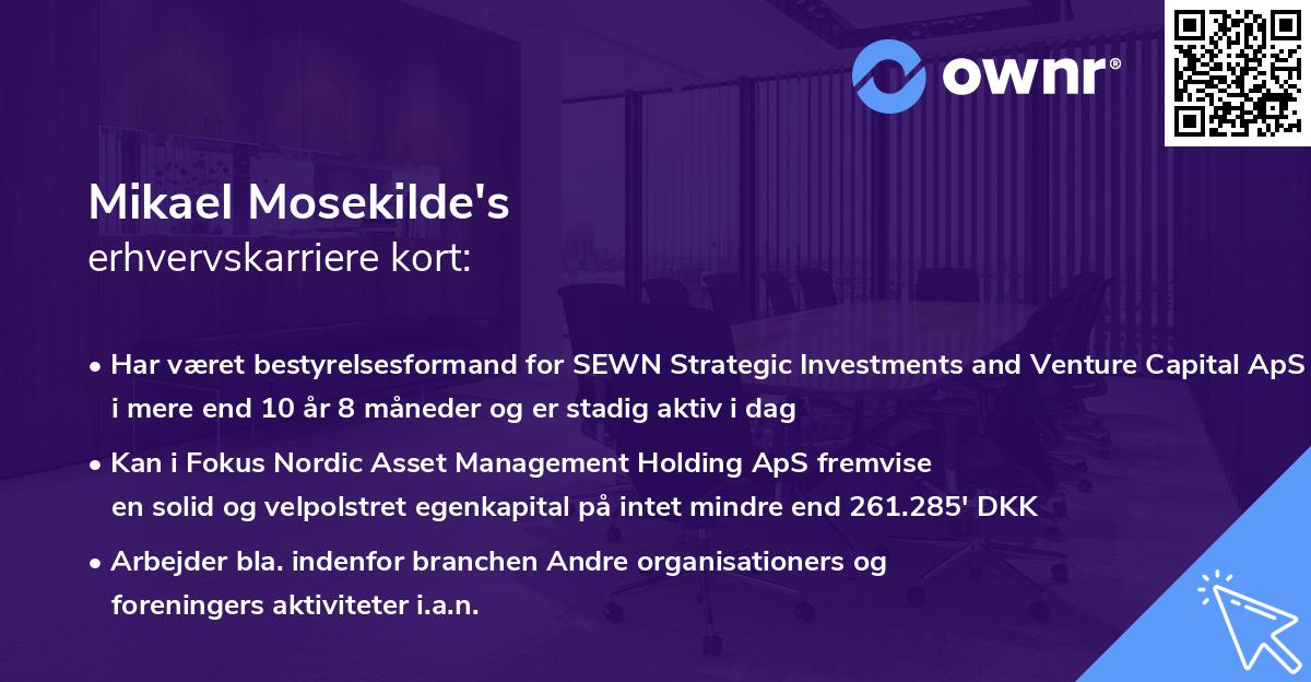 Mikael Mosekilde's erhvervskarriere kort