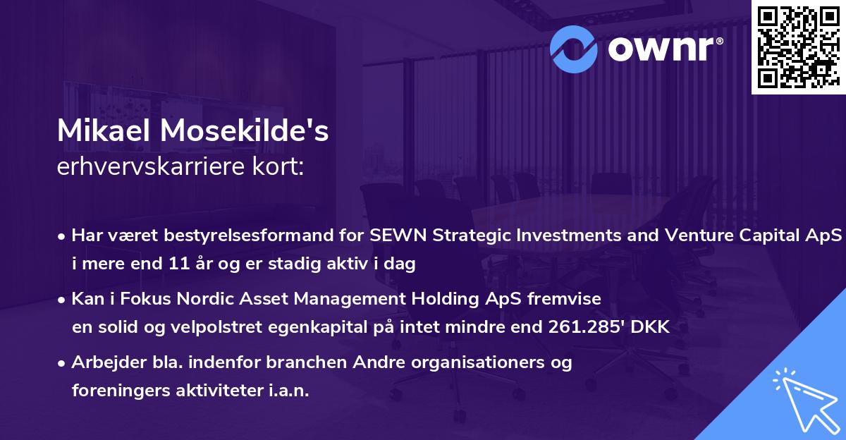 Mikael Mosekilde's erhvervskarriere kort