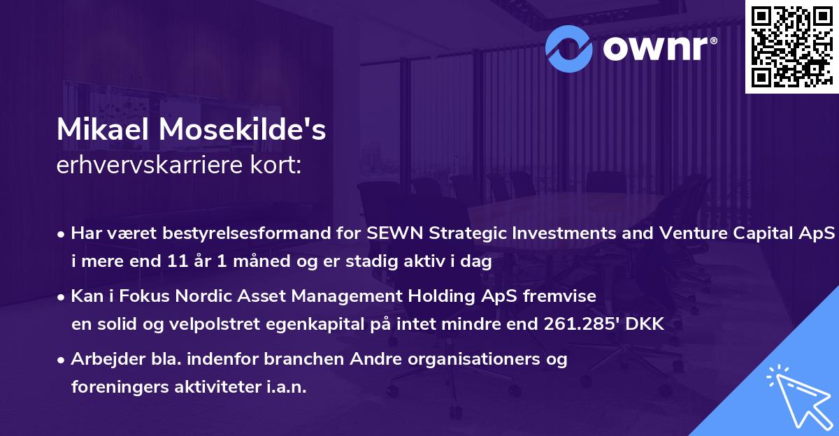 Mikael Mosekilde's erhvervskarriere kort