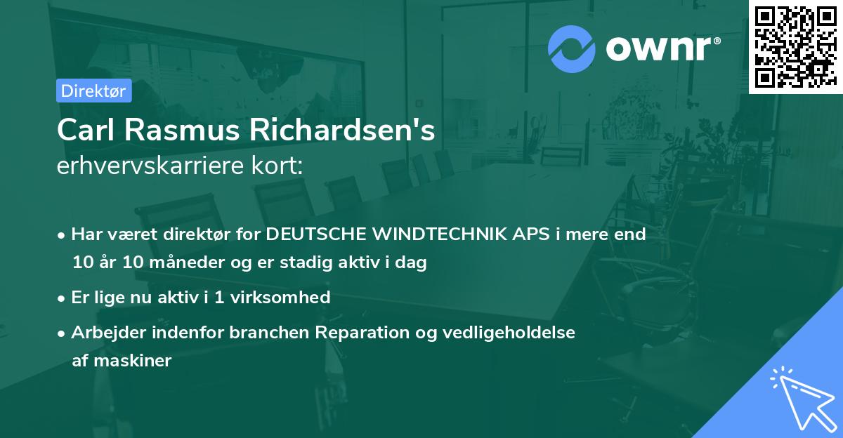 Carl Rasmus Richardsen's erhvervskarriere kort