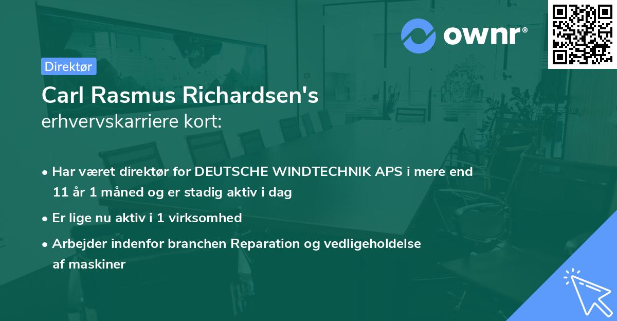 Carl Rasmus Richardsen's erhvervskarriere kort