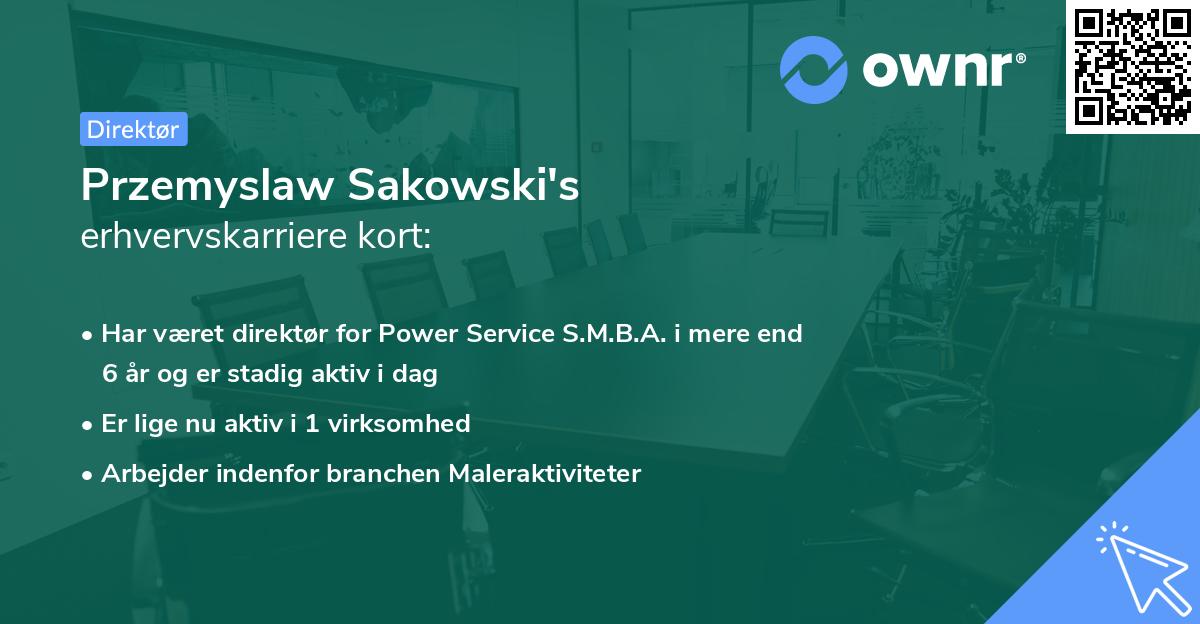 Przemyslaw Sakowski's erhvervskarriere kort