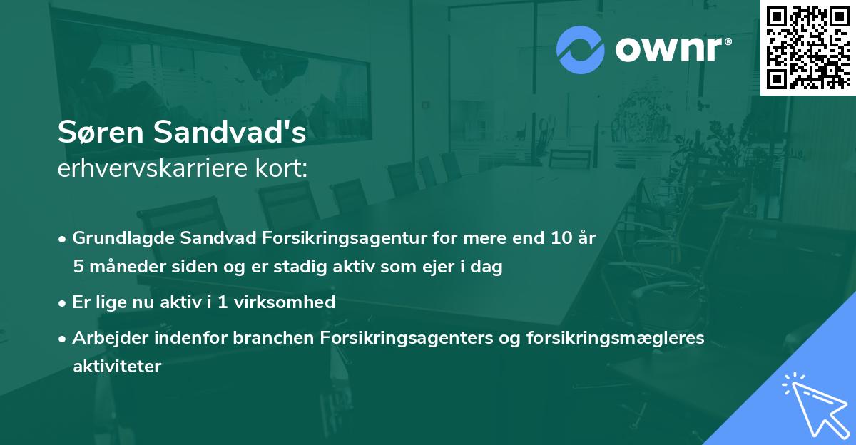 Søren Sandvad's erhvervskarriere kort