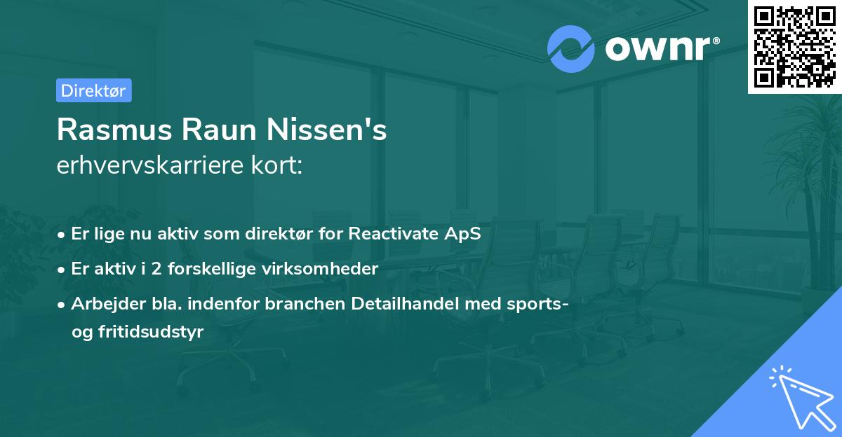 Rasmus Raun Nissen's erhvervskarriere kort