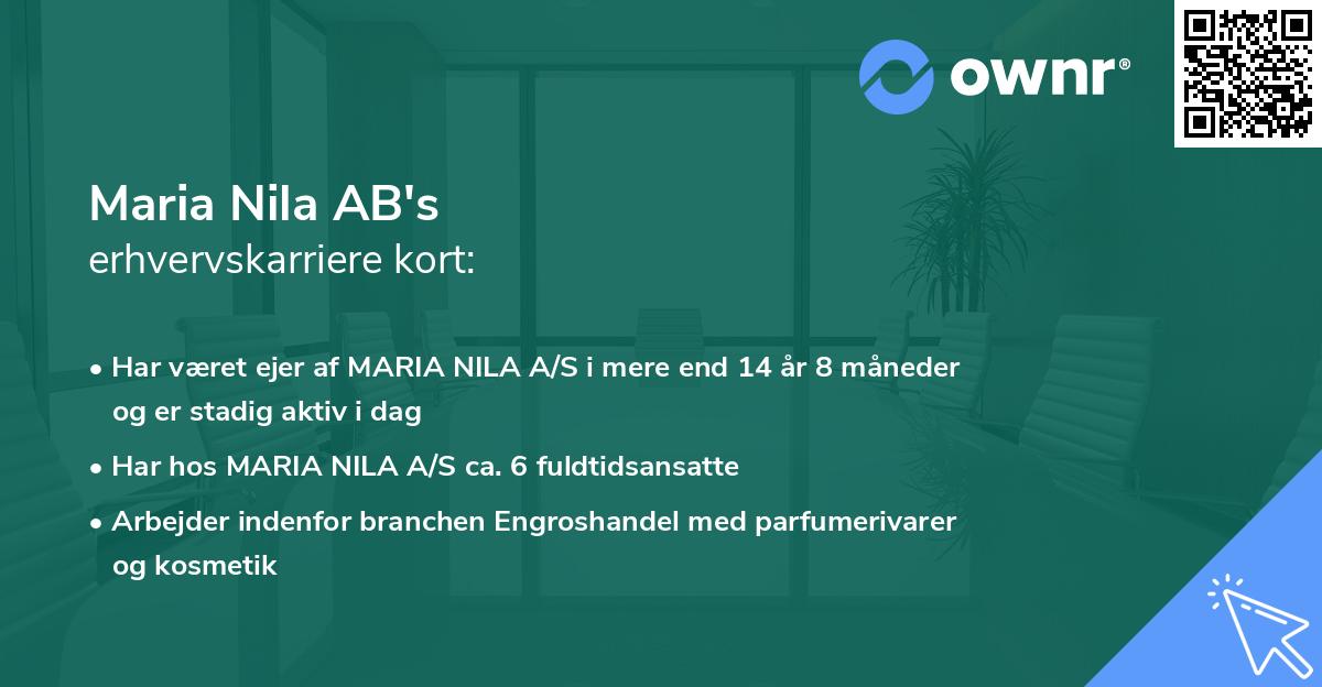 Maria Nila AB's erhvervskarriere kort