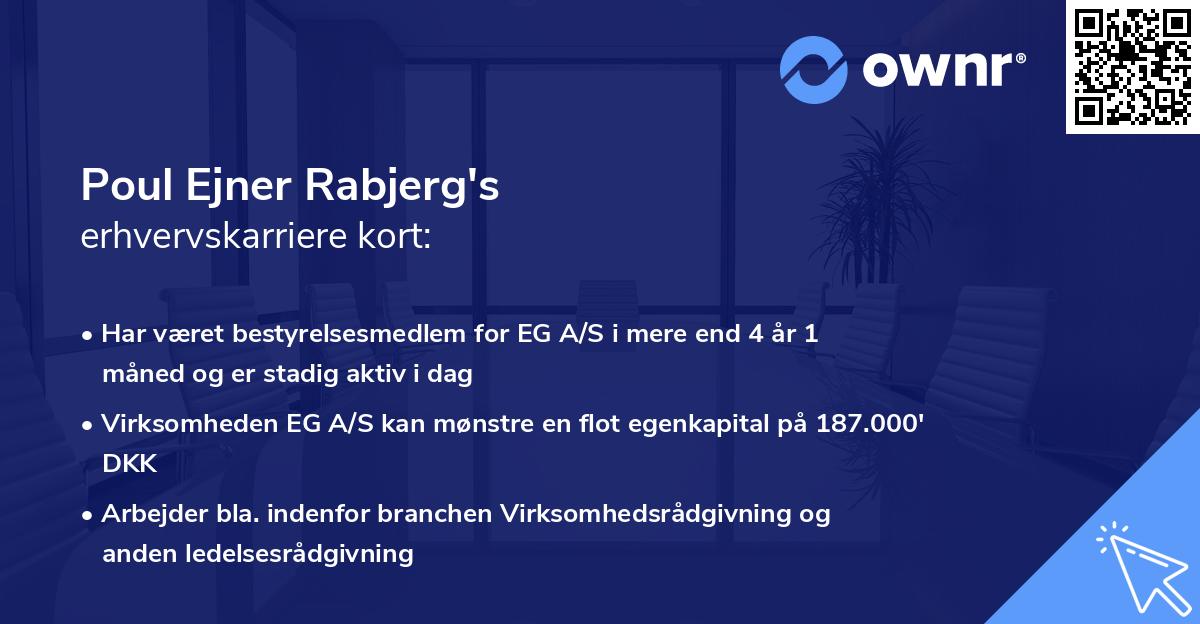 Poul Ejner Rabjerg's erhvervskarriere kort
