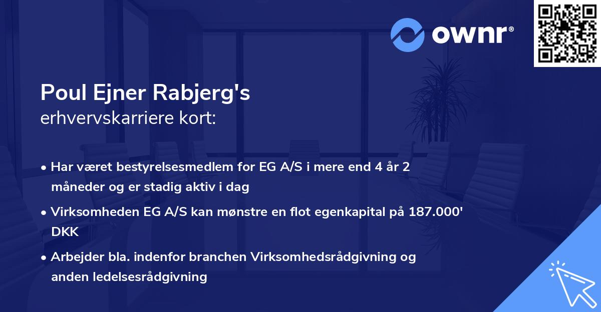 Poul Ejner Rabjerg's erhvervskarriere kort