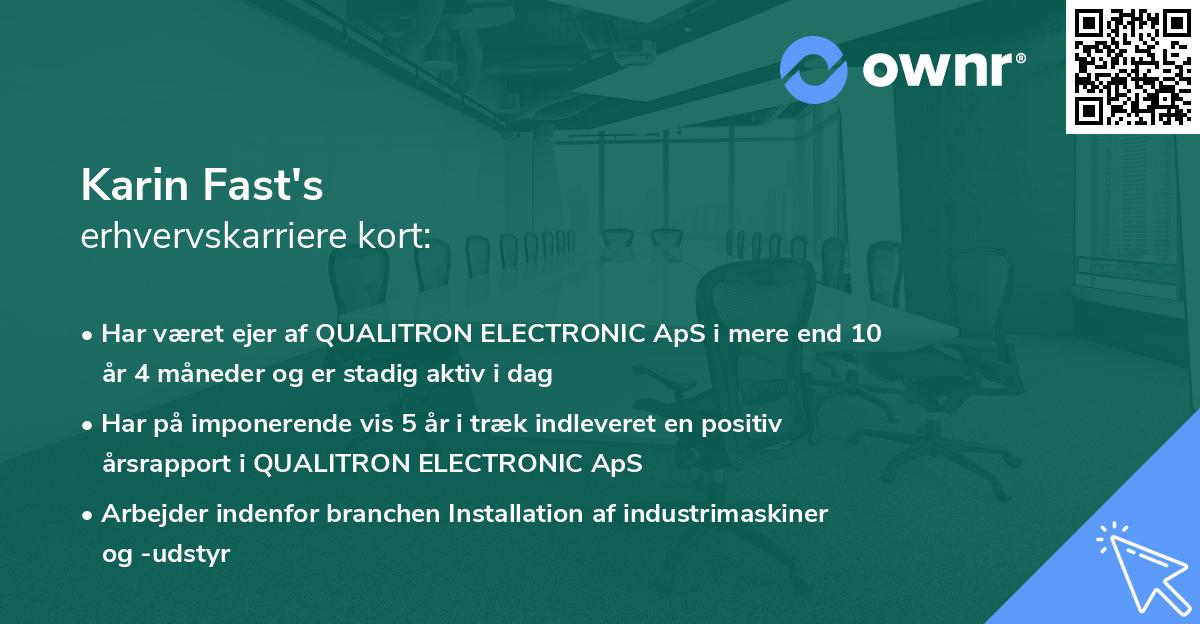 Karin Fast's erhvervskarriere kort