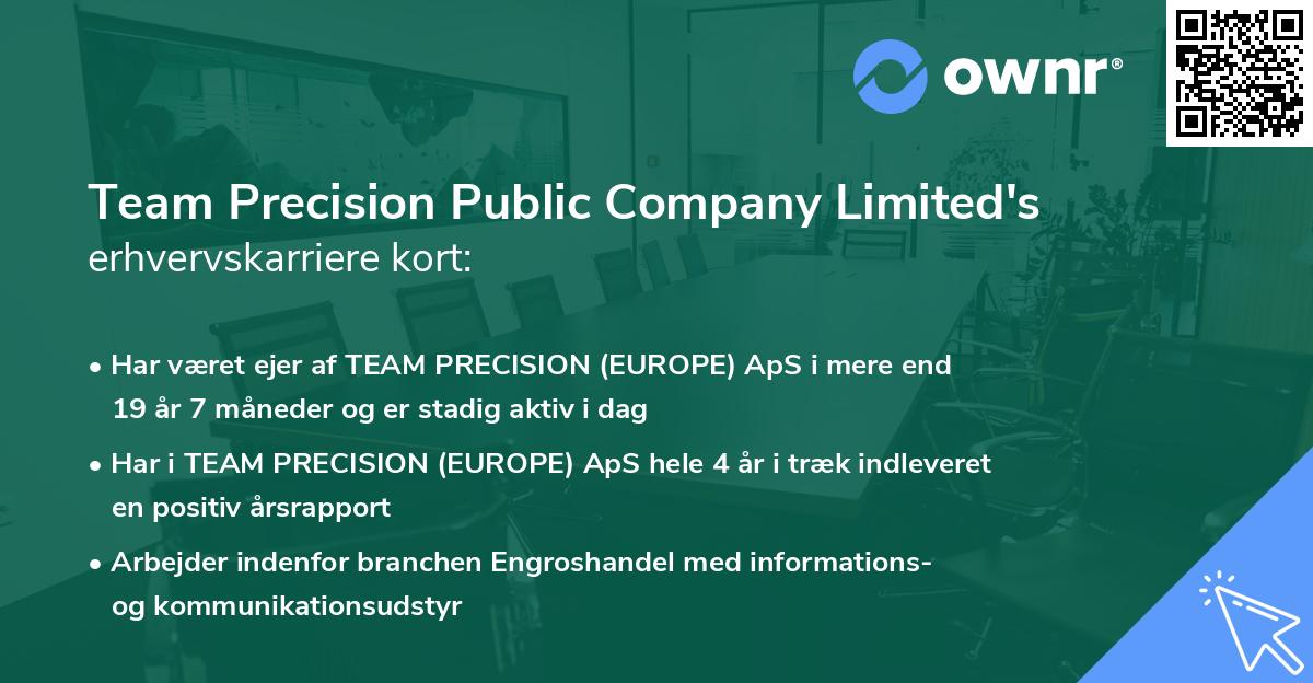 Team Precision Public Company Limited's erhvervskarriere kort