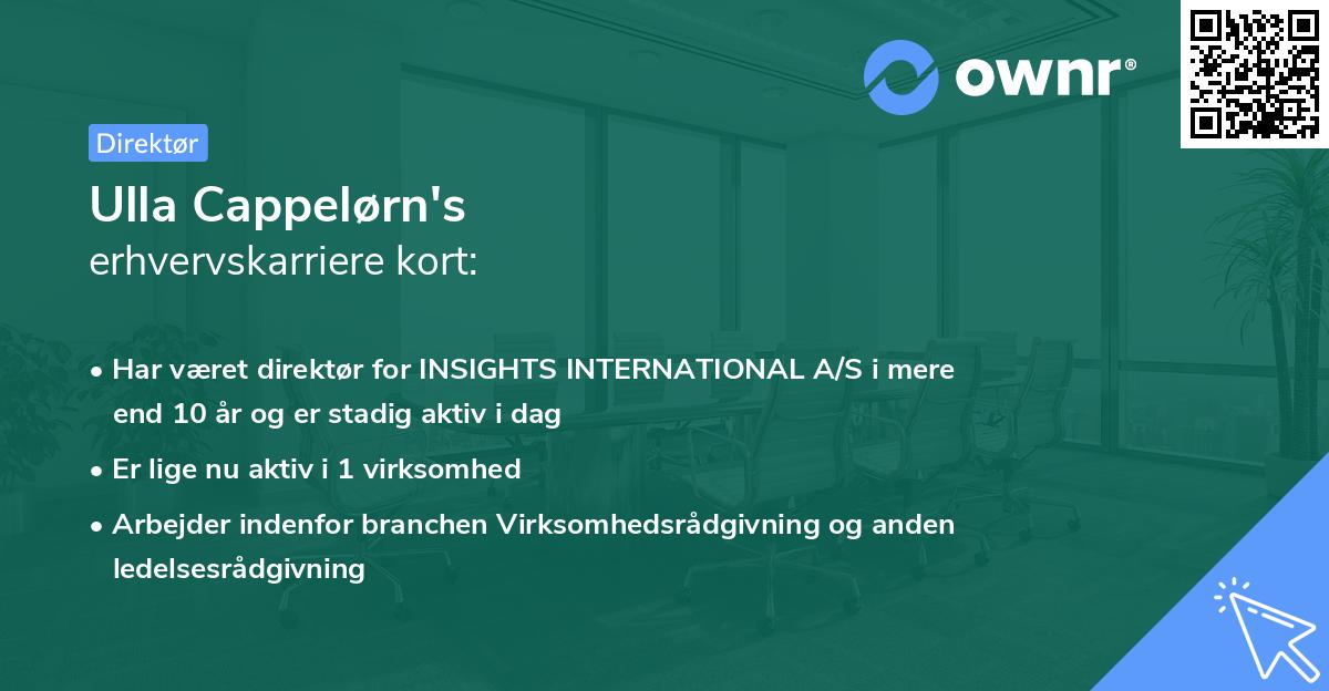 Ulla Cappelørn's erhvervskarriere kort