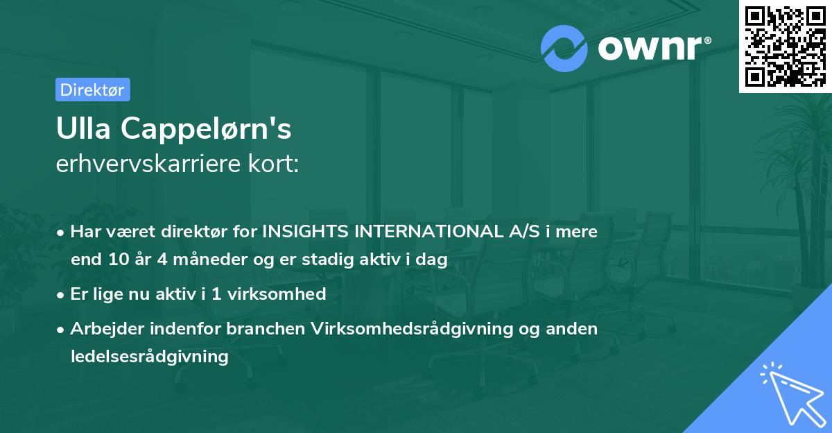 Ulla Cappelørn's erhvervskarriere kort