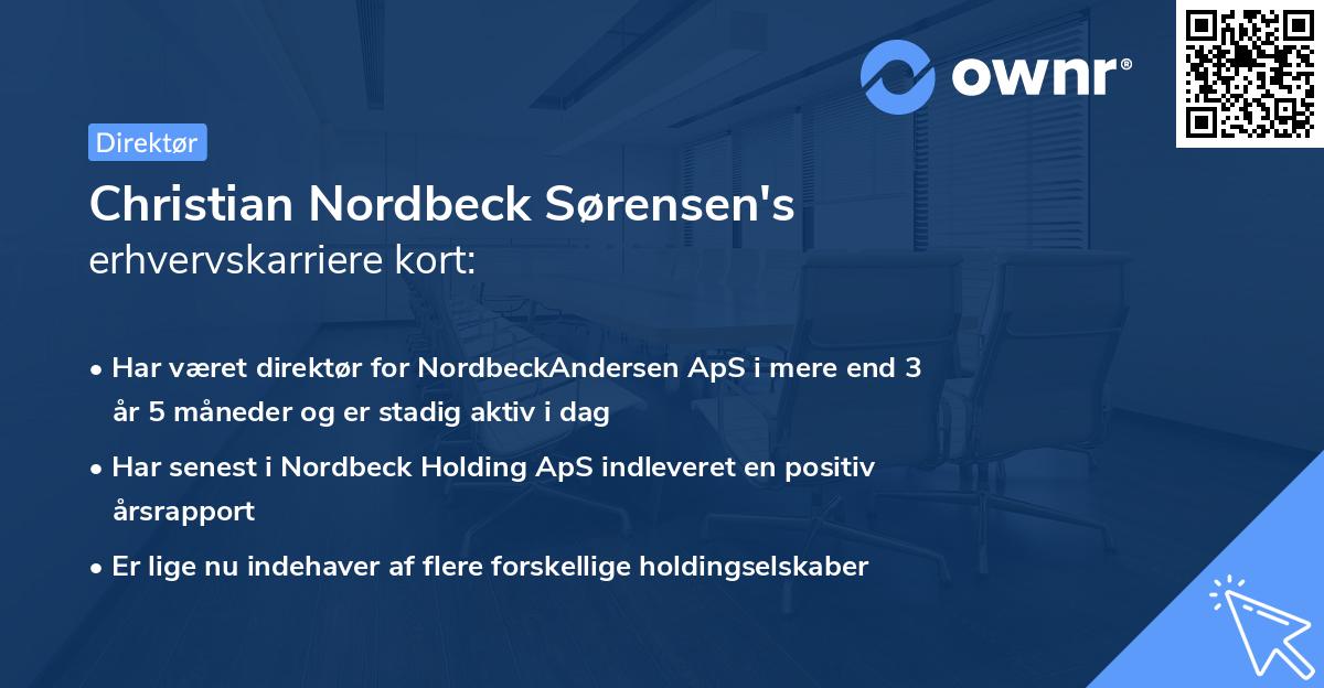 Christian Nordbeck Sørensen's erhvervskarriere kort