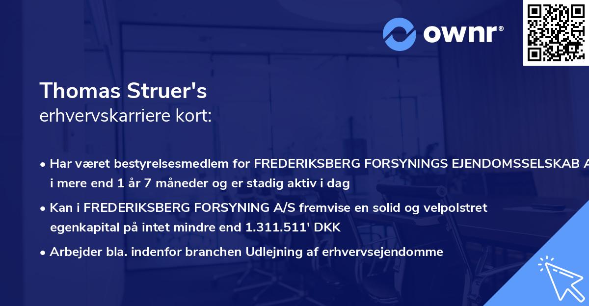 Thomas Struer's erhvervskarriere kort