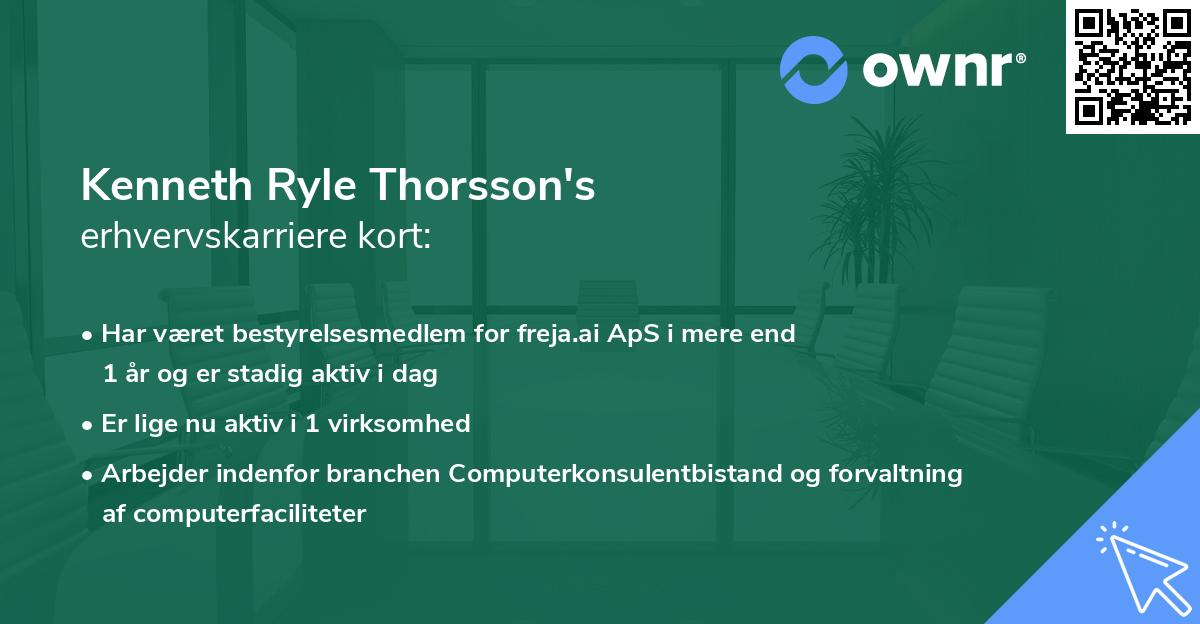 Kenneth Ryle Thorsson's erhvervskarriere kort