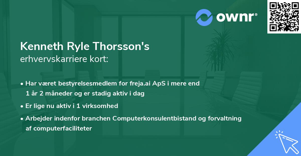 Kenneth Ryle Thorsson's erhvervskarriere kort