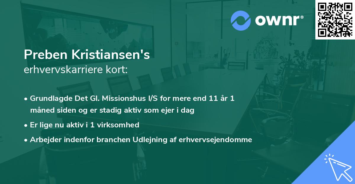 Preben Kristiansen's erhvervskarriere kort