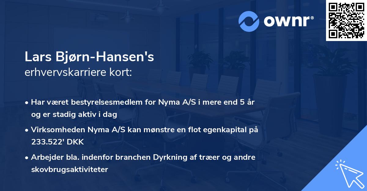 Lars Bjørn-Hansen's erhvervskarriere kort