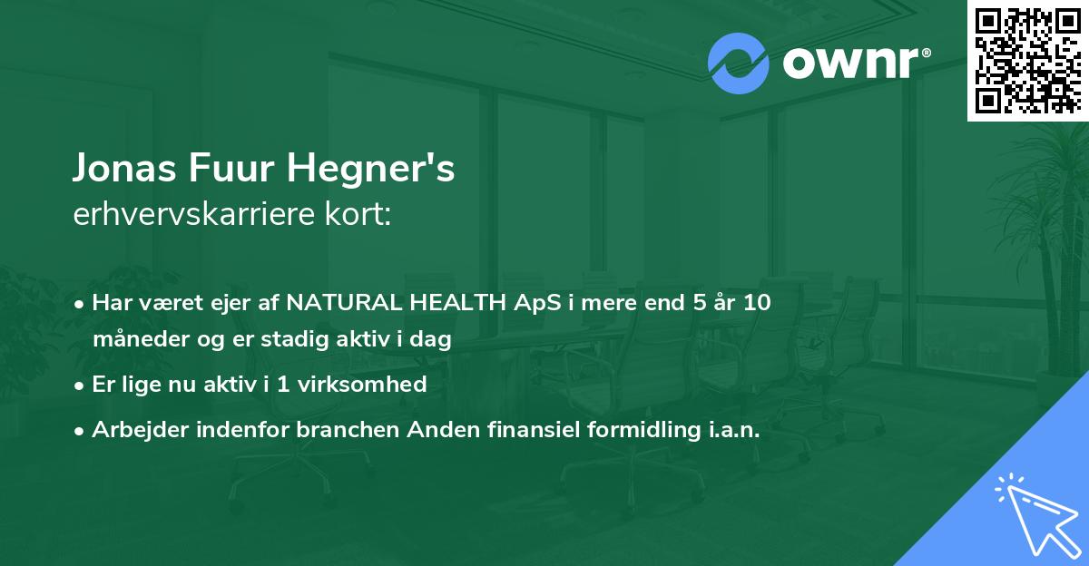 Jonas Fuur Hegner's erhvervskarriere kort