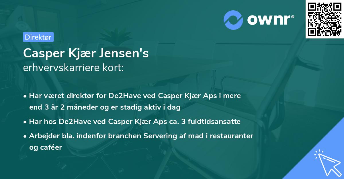 Casper Kjær Jensen's erhvervskarriere kort