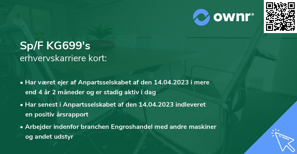 Sp/F KG699's erhvervskarriere kort