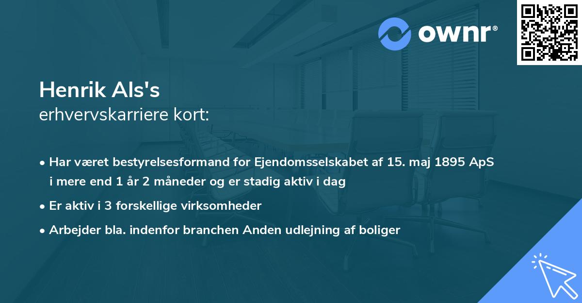 Henrik Als's erhvervskarriere kort