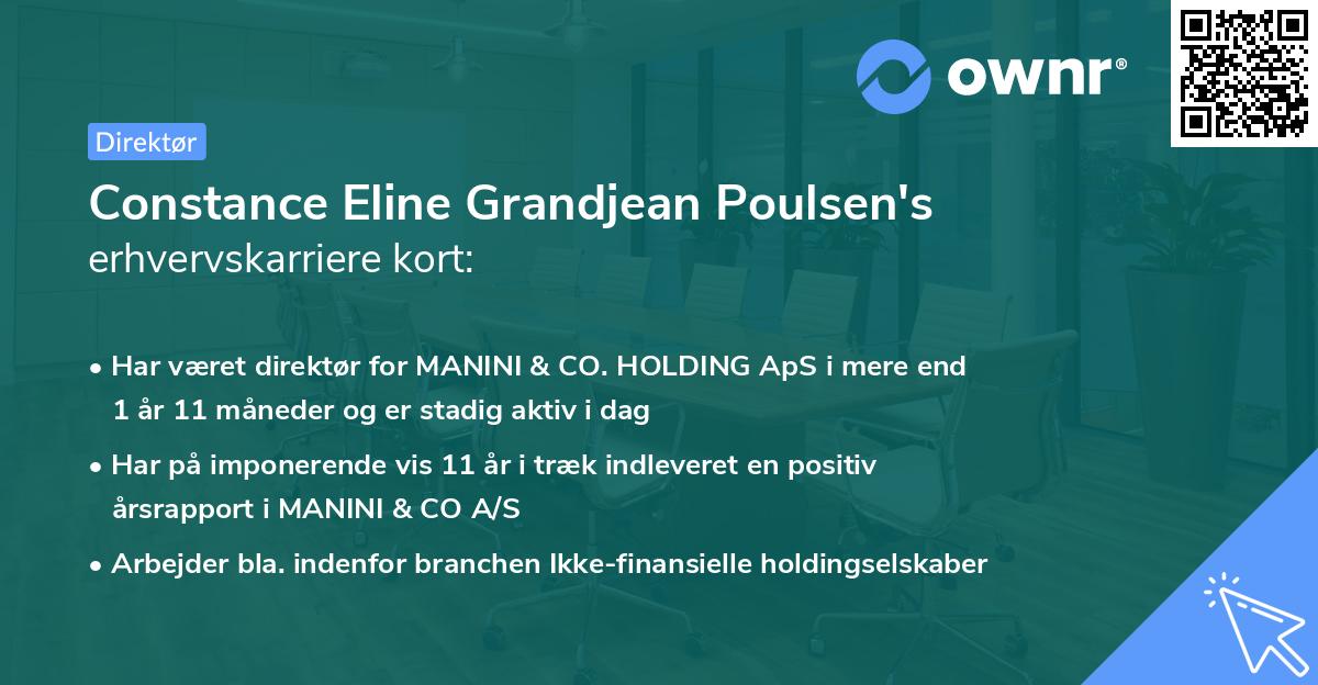 Constance Eline Grandjean Poulsen's erhvervskarriere kort