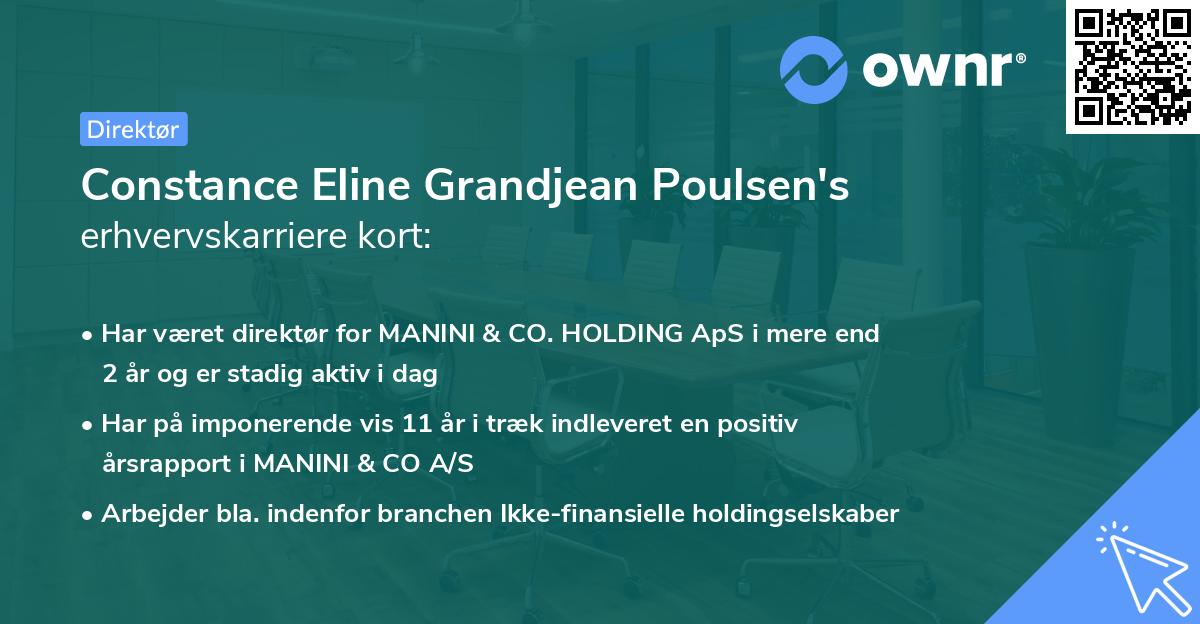 Constance Eline Grandjean Poulsen's erhvervskarriere kort