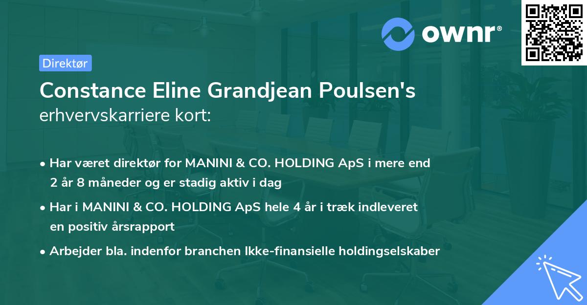 Constance Eline Grandjean Poulsen's erhvervskarriere kort