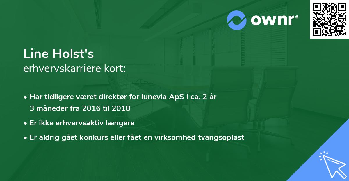 Line Holst's erhvervskarriere kort