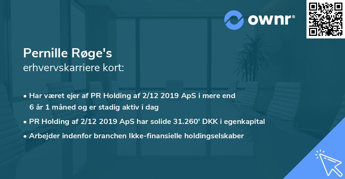 Pernille Røge's erhvervskarriere kort