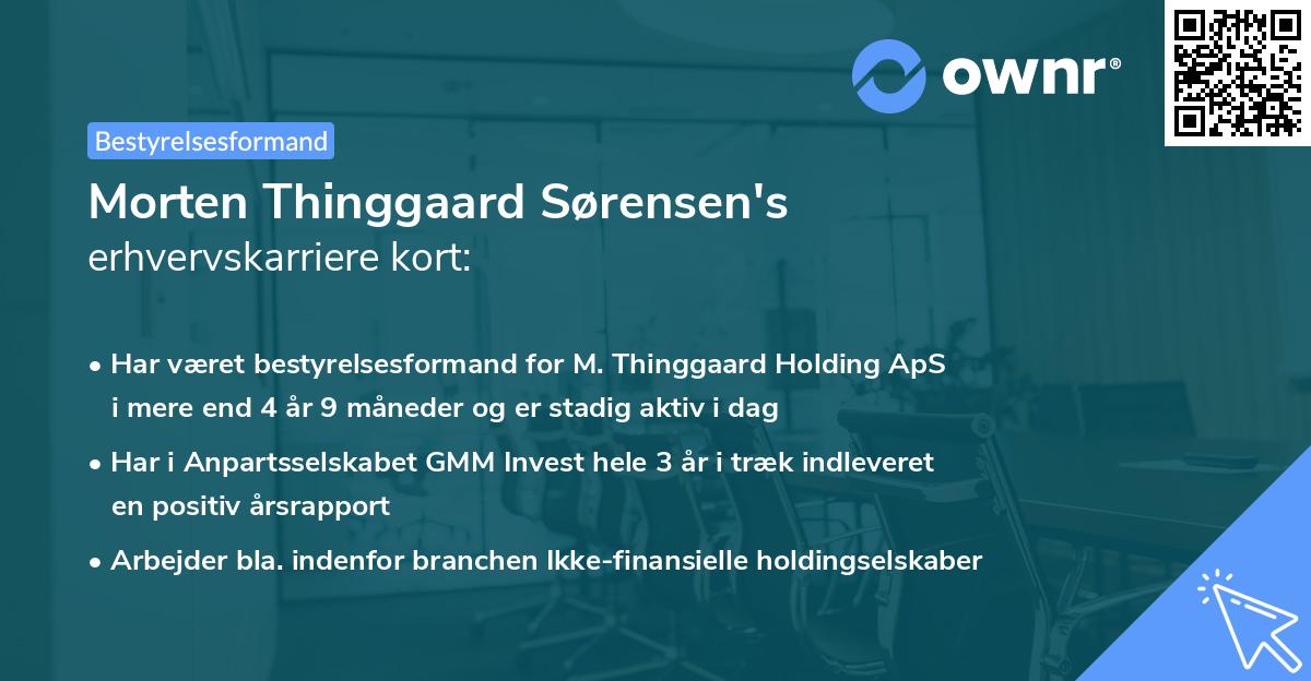 Morten Thinggaard Sørensen's erhvervskarriere kort